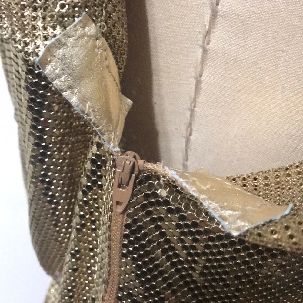 Whiting & Davis gold metal mesh Top Vtg - Picture 7 of 8